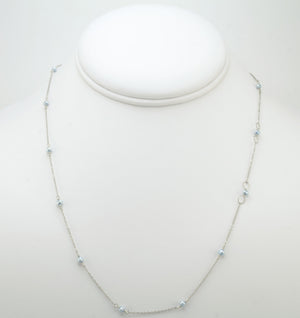 Blue Pearl Bead Chain Necklace